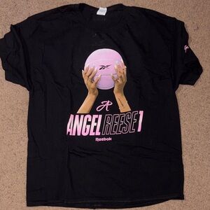 Angel Reese Reebok Black and Pink Short Sleeve Tee